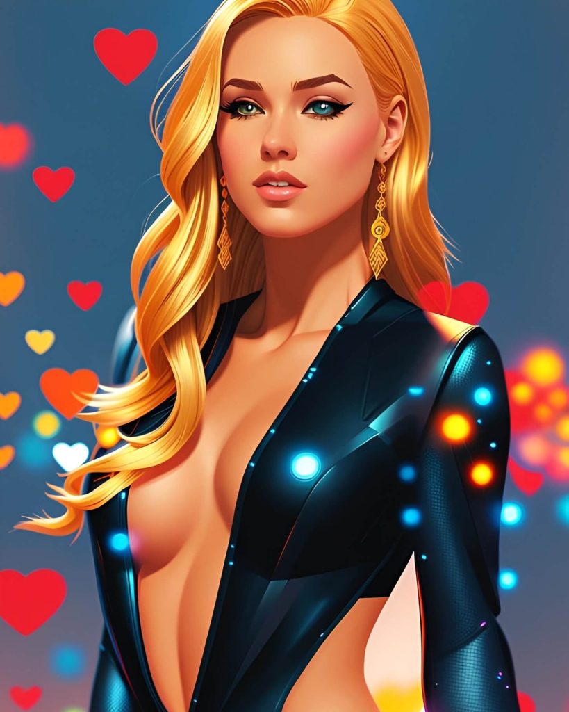 AI-generated artwork featuring a beautiful woman
