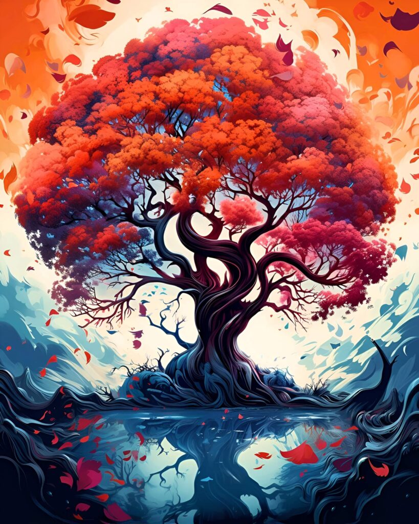 Tree of life in AI-generated artwork.