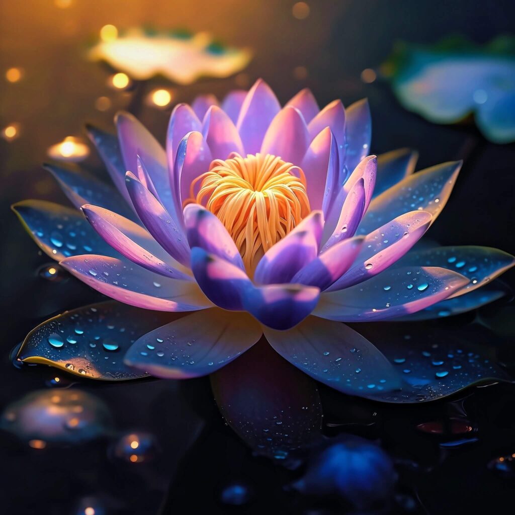 Lotus flower AI art.