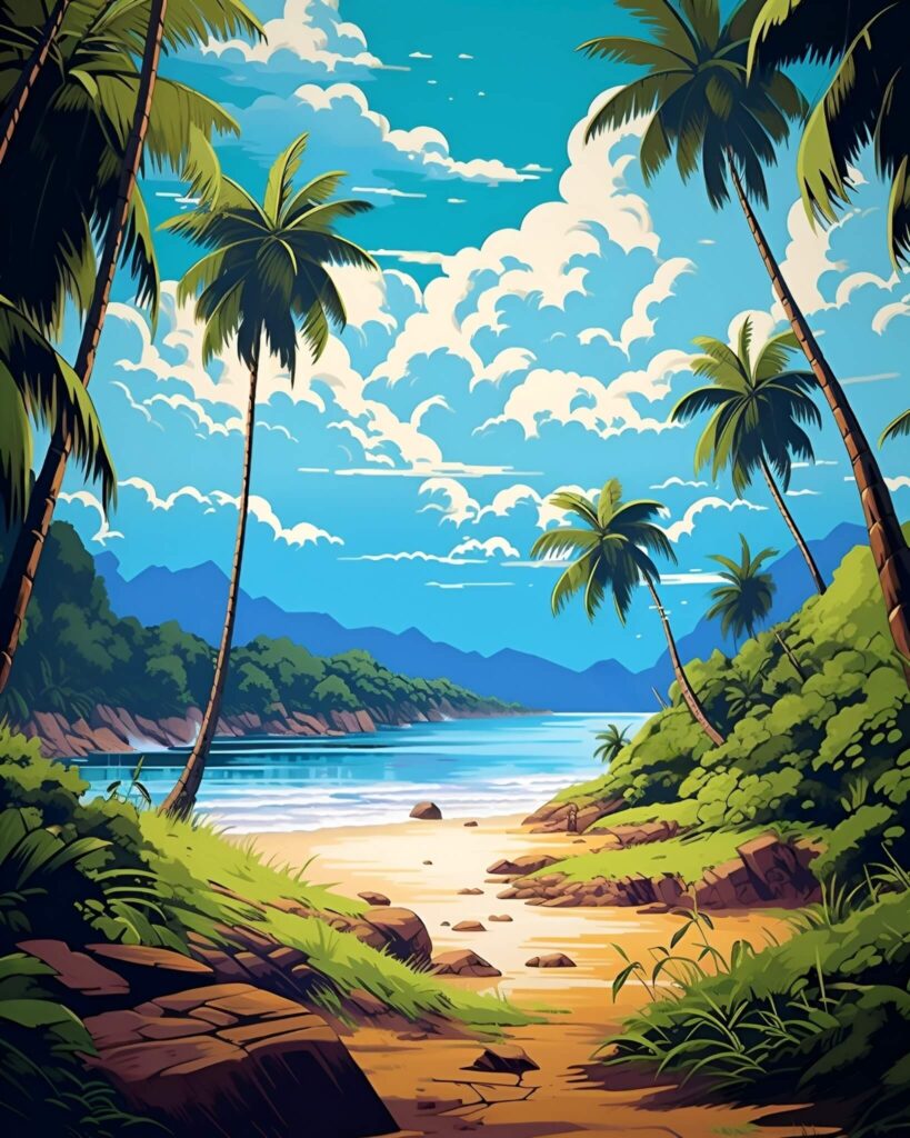 Tropical Beach AI-Generated Artwork
