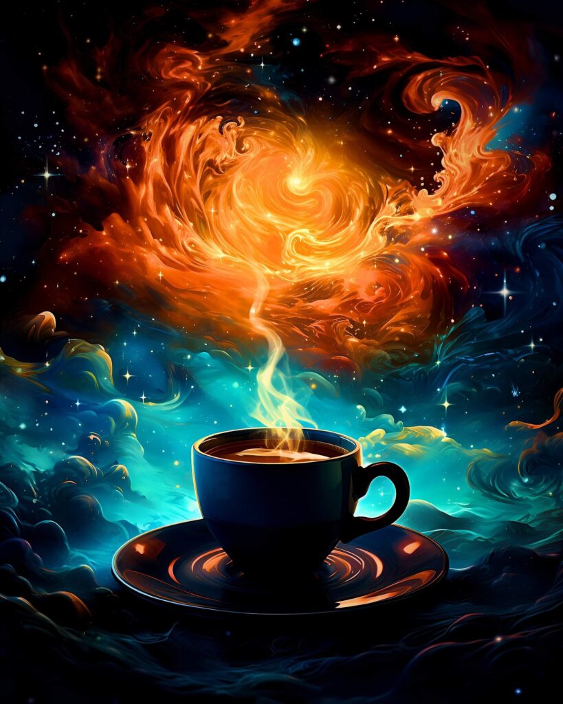 Coffee universe AI-generated artwork.