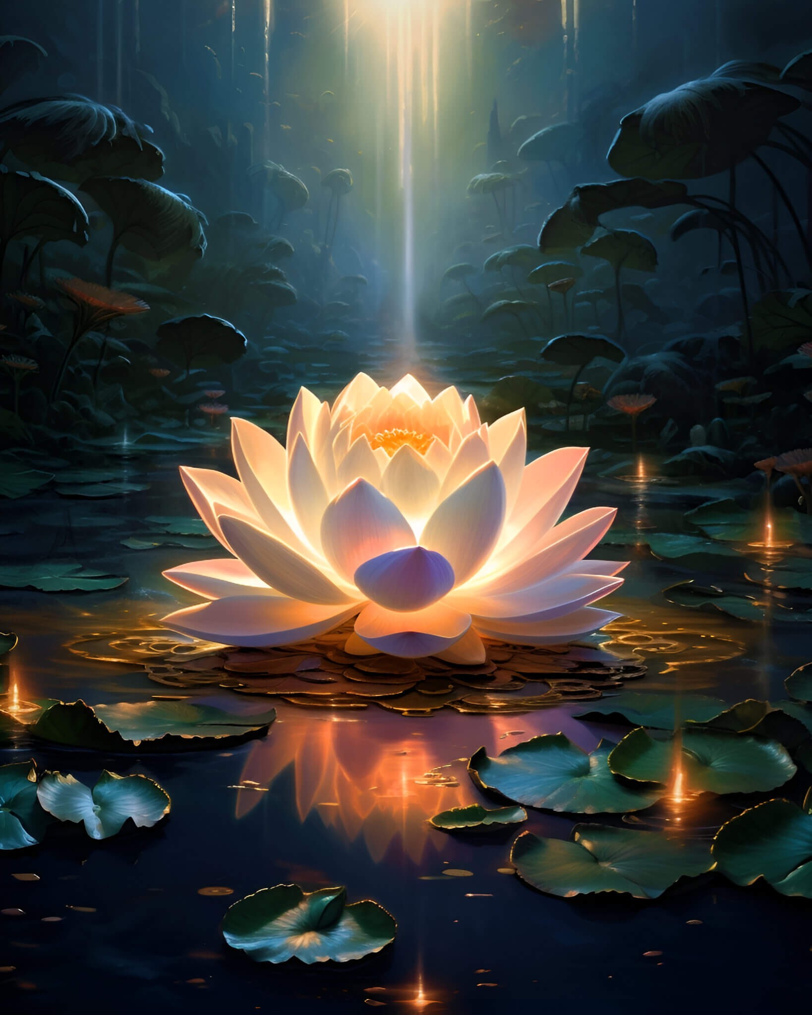 Lotus flower AI-generated artwork.