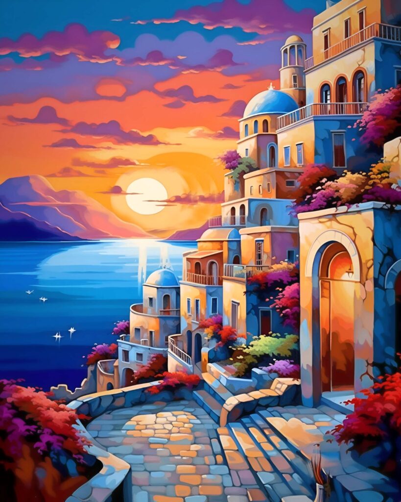 Mediterranean Sunset - AI-Generated Artwork