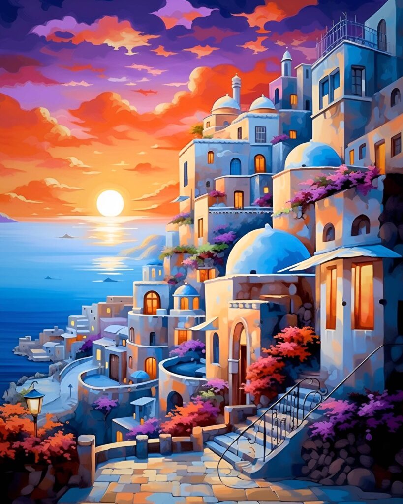 Mediterranean Sunset AI-Generated Artwork