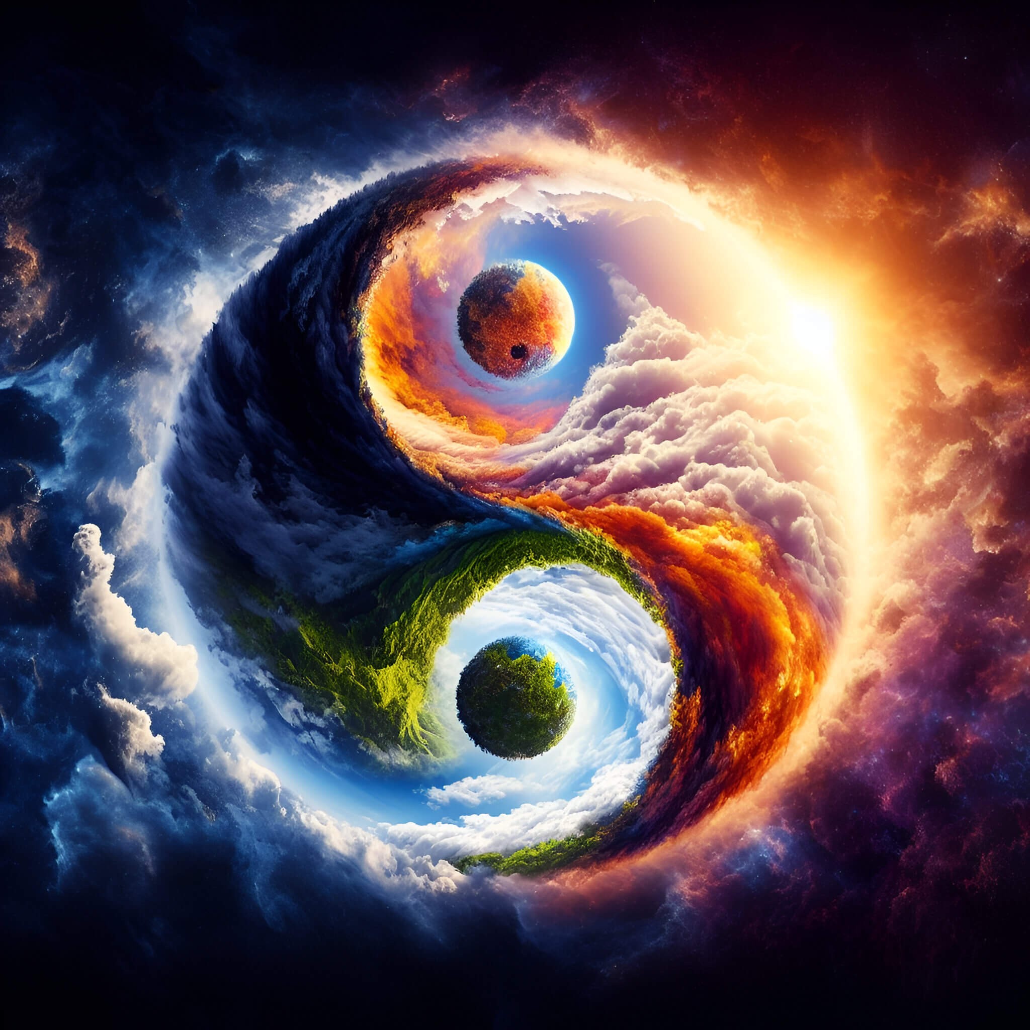 Taoist Yin-Yang symbol from Hsin Hsin Ming, representing balance and interconnectedness.